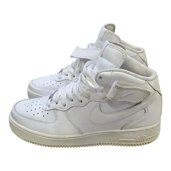Nike Air Force 1 Mid '07 Men’s Size 9 White Leather Sneakers 315123-111 Vietnam